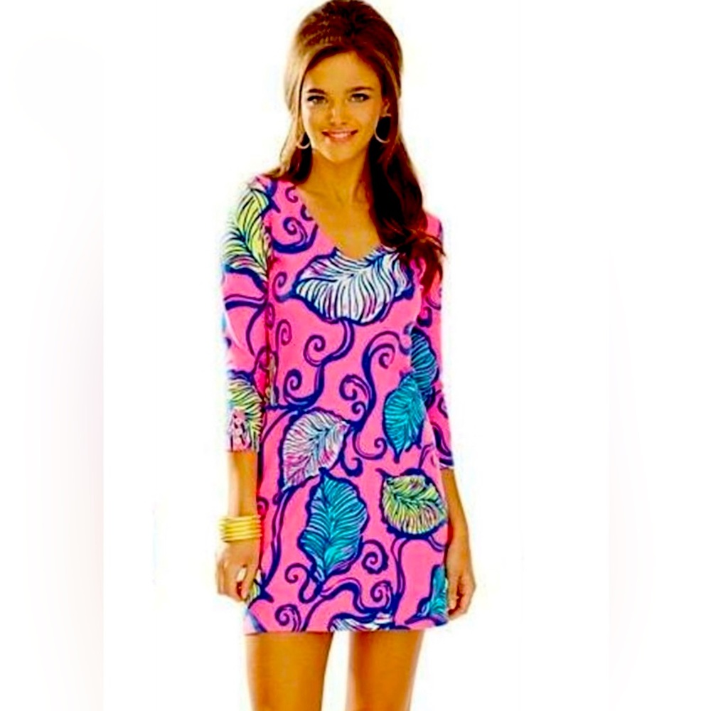 NEW! Lilly Pulitzer Dress -Leaves in The Breeze Clarke Jersey- dress size medium